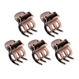 5PCS Mini Metal Hair Claw Clips for Women,Mini Metal Hair Claw Clips,Bronze Clamp Side Bangs Clip Hair Styling Tool Hairpins Hair Accessories for Women