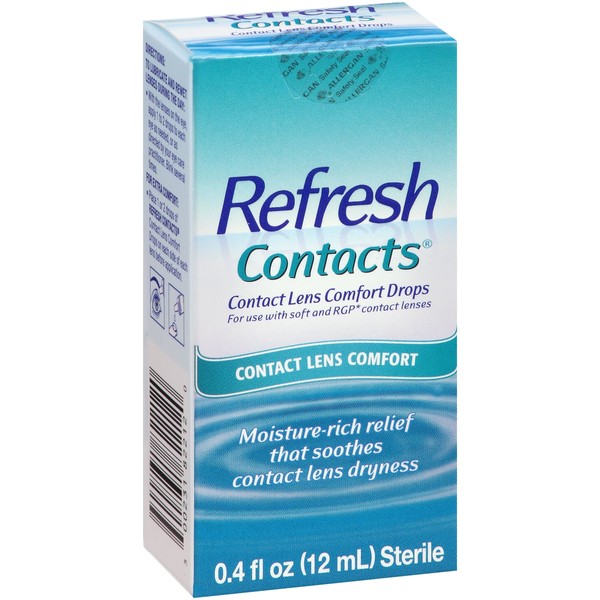 Refresh Contacts Contact Lens Comfort Moisture Drops 0.40 oz (Pack of 2)