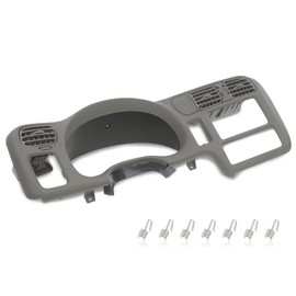 G-PLUS Cluster Dash Radio Bezel Double Din Compatible with Chevy Blazer S10 GMC Jimmy Sonoma 1998-2004 Gray,Dashboard, Left, Driver Side, Front, Center