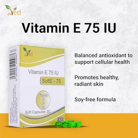 VED Vitamin-E 75 IU SOFTGEL Capsule | 60 Days Supply