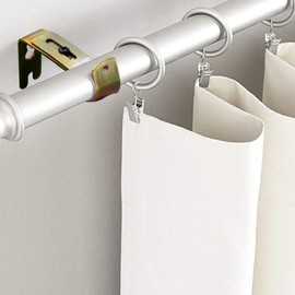 Rhinenet 2 pairs Curtain Pole Bracket Adjustable Single Curtain Rod Brackets Holder Wall Bracket Hooks Outside Mounted Blinds Heavy Duty Curtain Rod Wall Support with Screws for Curtain Poles Wall Rod