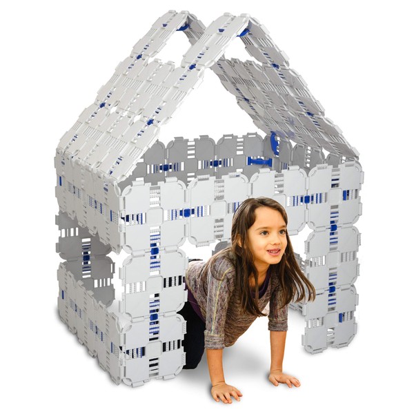 Fort Boards: Fort Building Kit | Jumbo Blocks - Kids Building Toys | 90 Piece Set: Gray