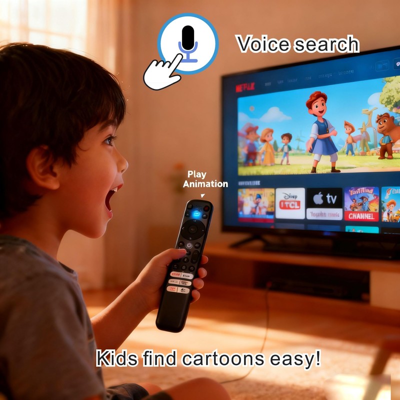 Smart Voice Replacement for TCL TV Remote, Motion Backlit, Voice,