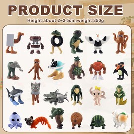 NAVESO 24 Figurines Italian Brain Red, Brain Red Figures, Tralalero Tralala Figurines d'action, Bombardino Crocodilo Jouet, BRR BRR Patapim Jouet Pour Enfants et Adultes