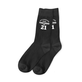 D Design Invent Print! 21st Birthday Gift Socks Men's Funny Present Keepsake for 21 Size 6-11 Black