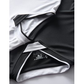 2 Pack Youth Boys' Soccer Jerseys, Black White Training Shirts for Kids, Dry Fit Athletic Performance Short Sleeve Tees (Medium)