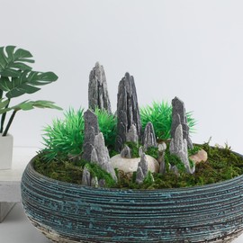 DOITOOL 8PCS Mini Rockery Decoration Zen Garden Accessories Miniature Zen Decor Miniature Mountain