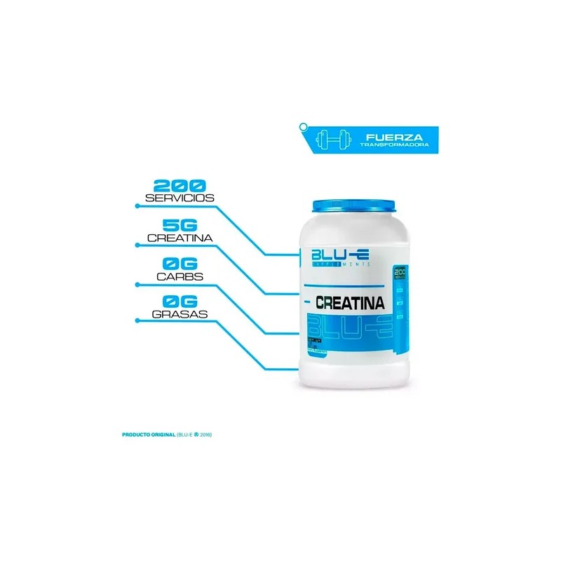 Creatina Blu-e Monohidratada 1k 200 Servicios Varios Sabores