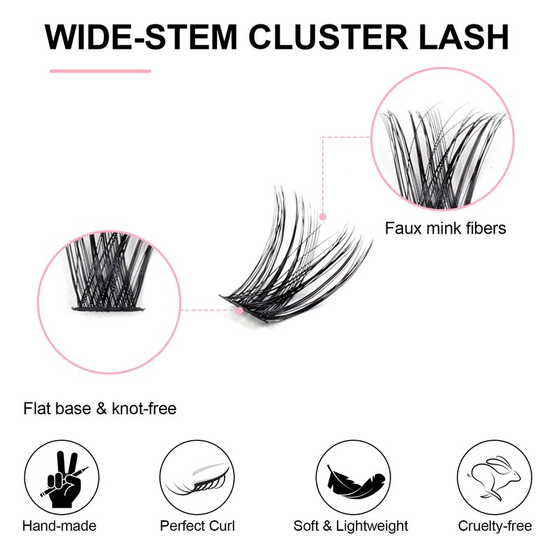 KISSXIAOYA Eyelash Extensions, DIY Custom Cluster Eyelash Tool Set (144