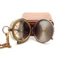 Antique Brass Compass Engraved "Go Confidently in The Direction of