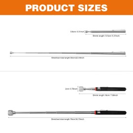 Telescoping Magnetic Pickup Tool Kit 2Pack, Telescoping Magnet Stick (1.5LB 15LB), Non-Slip Extendable Magnet Pickup Tool with Extra Strong Magnets, Magnetic Tool Gifts for Dad, Husband