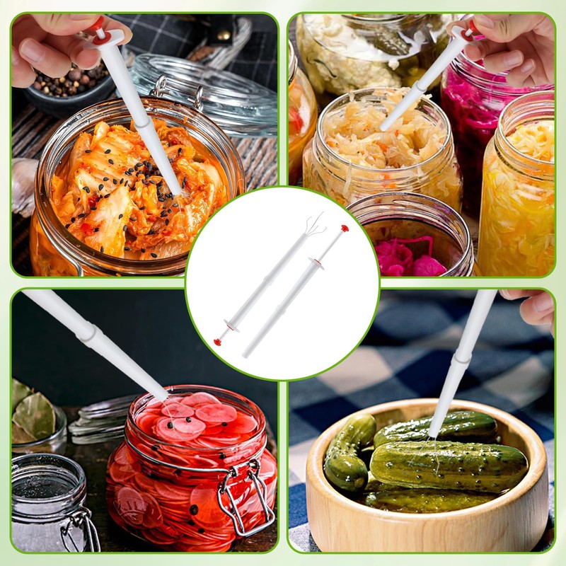 2pcs Pickle Grabber Tool Set, Stainless Steel Pickle Tool for