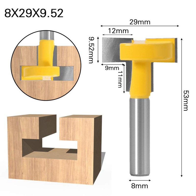 WSOOX 3 Pieces T-slot & T-Track Slotting Cutter Router Bit
