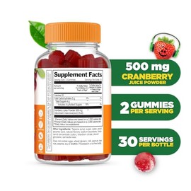 Lifeable Cranberry Gummies for Kids | Great Tasting Cranberry Supplement | for Urinary Tract Health, Bladder & Digestive Support | Vegan and Non GMO Cranberries | 60 Count