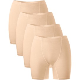 BAMBOO COOL Womens Boxer Briefs Underwear Boy Shorts Soft Stretch Panties for Women, 4 Packs
