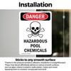 (2 Pack) Hazardous Pool Chemicals OSHA Danger Sign 5 Inch