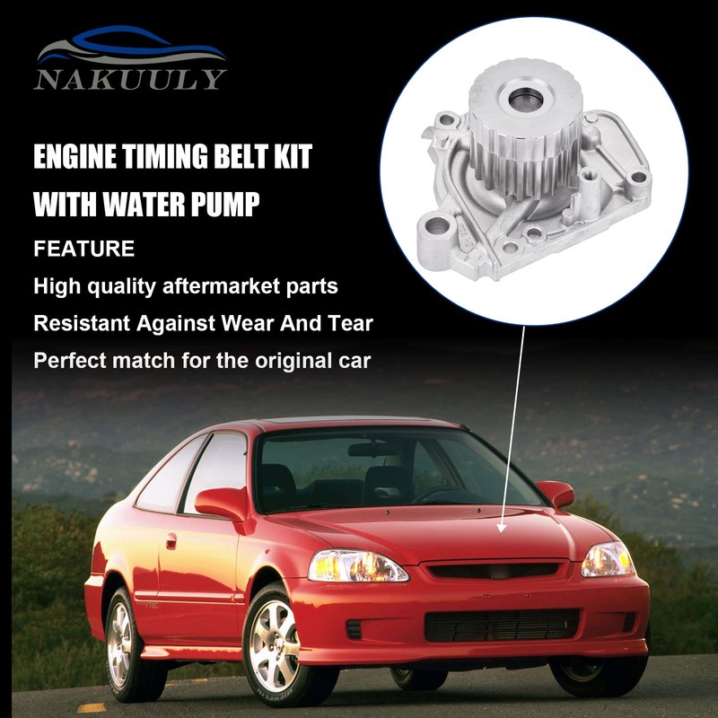 Nakuuly Timing Belt Kit with Water Pump Compatible with 1996