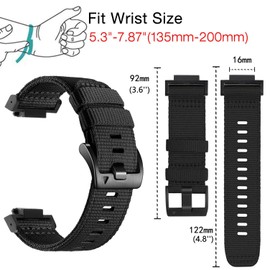 Abanen Rugged Nylon Watch Band for Casio gshock DW-5600/8900, Adjustable Sports Wrist Strap for GA-100/GW-B5600/GB-5600 /GW-6900 (Black)