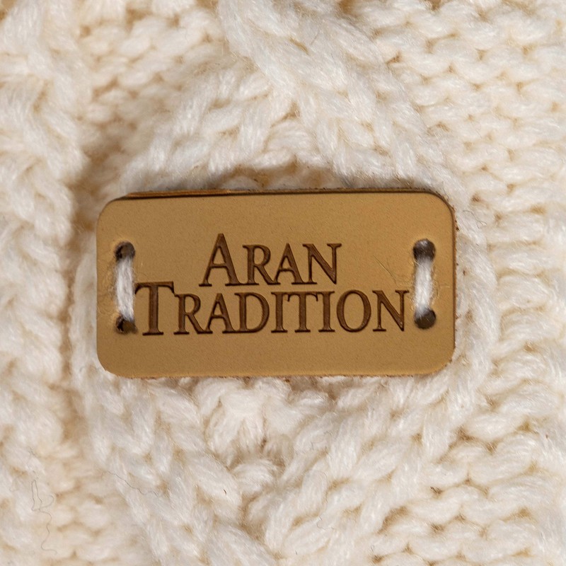 Aran Traditions Diamond Knitted Winter Mittens Gloves (Cream)