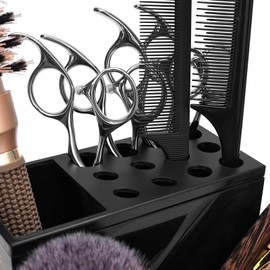 Milageto Salon Shear Holder,Salon Scissors Holder Rack,Barber Hairdressing Accessories,Barber Scissors Holder Box for Brushes Combs