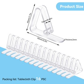 16 Pcs Table Clamp Tablecloth Clamps Table Cloth Holder Clips Upgraded Tablecloth Clips Thicker Wider Clear Plastic Table Cloth Hold Clips Tablecloth Cover Clamp For Restaurant Picnics Marquees