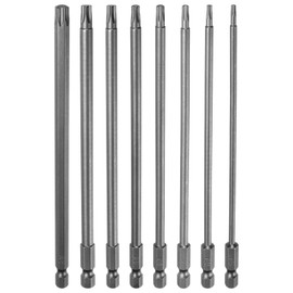 HARFINGTON 8pcs T8-T40 Torx 6 Point Screwdriver Bit Set 1/4" Hex Shank 5.9" Length Magnetic Security Torx Head Screw Driver Power Tool