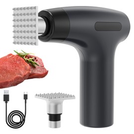 Electric Meat Tenderizer Tool - Meat Mallet 5 Adjustable Speeds, Auto Pressure Sensing, Stainless Steel Detachable Head, 1200mAh Battery for Beef Steak Chicken Pork Kitchen Use