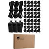 Flutesan 48 Packs Plastic Whistles with Lanyard Coaches Sports Whistle