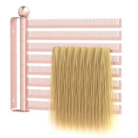 Wall-Mounted Wig and Hair Extension Holder, 8 Rotating Combs, Metal Wig Organizer Rack, Space-Saving Design, Easy Installation for Salon & Home