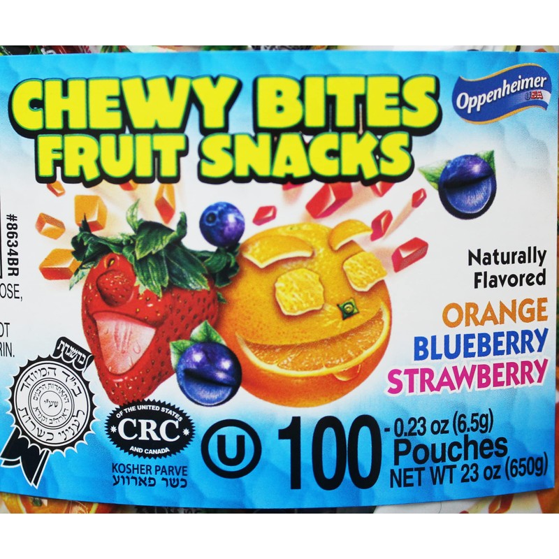 100 Fruit Nuggets Mini Pouches Kosher Vitamin C 66% Real