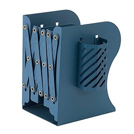 Simplesun Expandable Bookends, Metal Adjustable Book Ends for Heavy Books, Book Shelf Organizer Holder for Desk, Office Home School Kid Student Book Stroage (Blue)