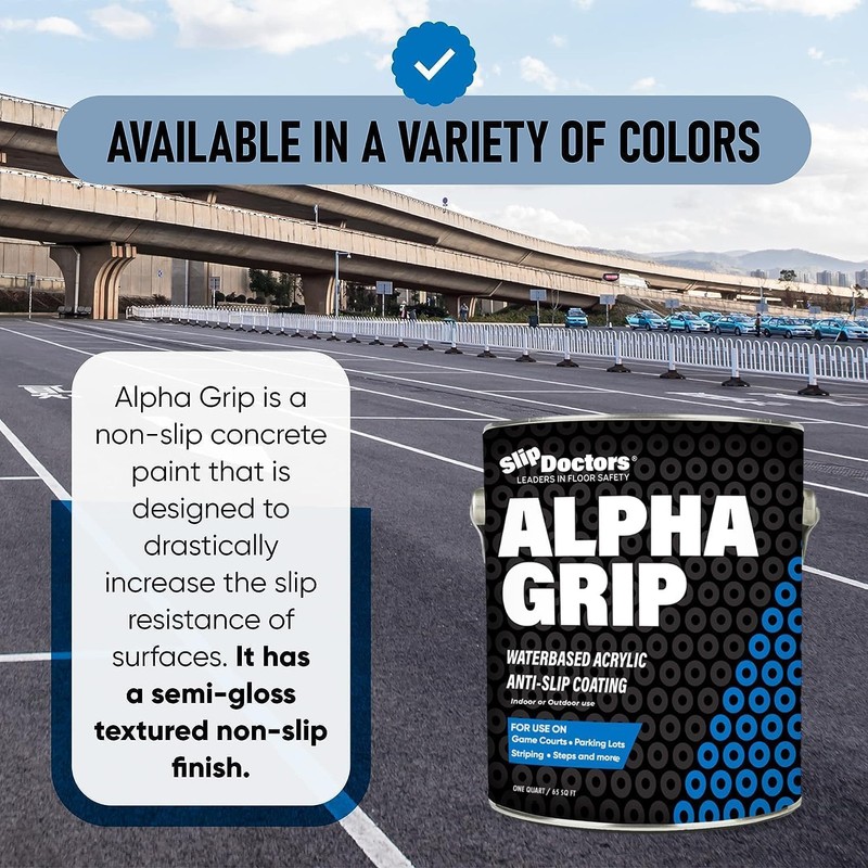 Alpha Grip Non-Slip Paint for Concrete & Asphalt – Non-Skid