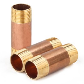 LTWFITTING Brass Pipe 3-1/2" Long Nipples Fitting 1" Male NPT Air Water (Pack of 3)