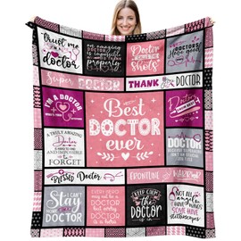Vepvlahu Christmas Doctor Gifts for Women, Xmas Gifts for Doctors Female, Best Doctor Ever Gifts, Doctor Appreciation Gifts Ideas, Thank You Gift for Doctor, Doctor Present Throw Blanket 60"X50"