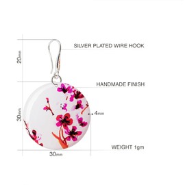 Handmade Flower Oval Round Dangle Earrings Jewellery for Women (Style 15- Pink White)