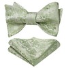 HISDERN Men's Bow Tie Floral Self Bow Tie and Pocket