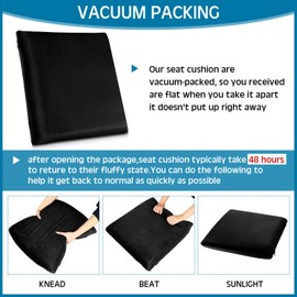 GlikCeil 20 x 20 x 3 Recliner Cushion for Elderly with Memory Foam Square Seat Cushion for Elderly Thick Pads Square Thick Non Slip Seat Cushion for Recliners, Couches (Black)