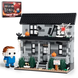 Horror Movie House and Figure Building Blocks Set, for Teens and Adults, Scary Collectible Toy for Horror Fans, Creative Display Decoration, Spooky Play and Collecting, 586 Pieces
