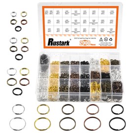 Rustark 2000Pcs 5 Sizes Assorted Colors Metal Key Rings Set Split Key Chain Rings Double Closed Jump Rings Car Key Dog Tag Ring for Jewelry Making DIY Craft Accessories