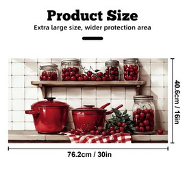 AOHMPT Kitchen Wallpaper and Stove Backsplash Stickers - Waterproof PVC Vinyl Peel & Stick Decals, Reusable Glossy Wall Art for Modern Homes by EasyInstall Decor 30" x 16"