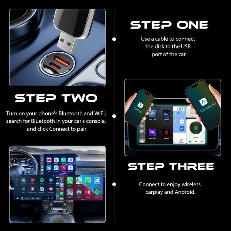 SGZIOO Wireless Carplay & Android Car Adapter, Android Car Wireless
