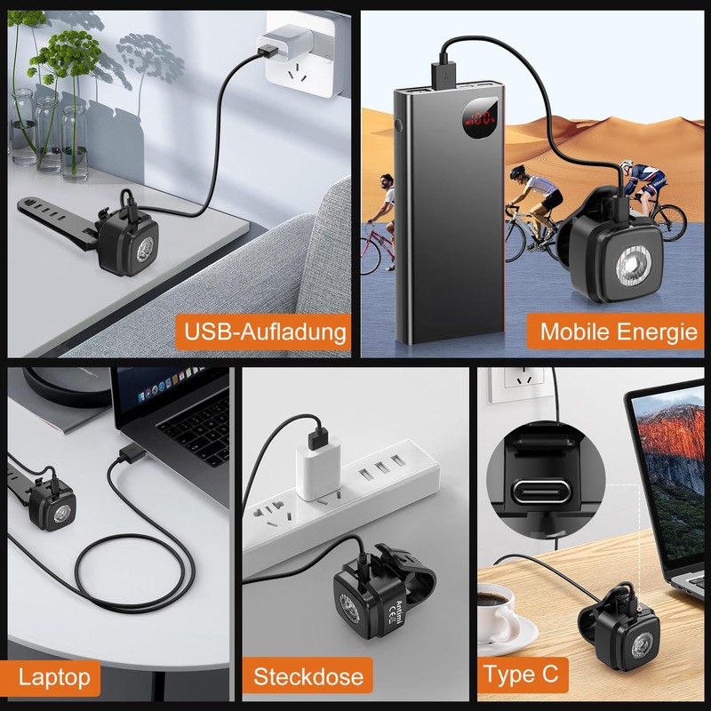 Antimi Bicycle Light Set, StVZO-Approved Lighting Set LED IPX5 Front