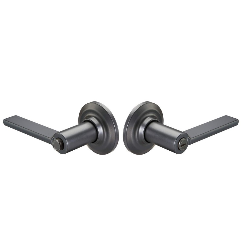 Yale Valdosta Round Lever Privacy (Bed/Bath), Suede Black