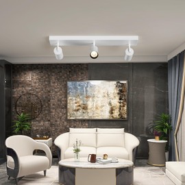 ziidoo Spotlight Indoor Ceiling LED Lights,3 Light 60W Modern Spot Light Fixtures 4000K White Lamp 300°Adjustable Picture Wall Sconce for Living Room Bedroom Hallway GalleryFlush Mount Directional