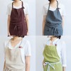 umeluck Apron, Linen, Cafe Style, Adjustable Hip Length, Simple with