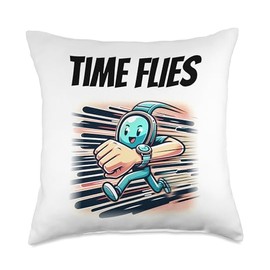 Smart Watch Time Flies Throw Pillow