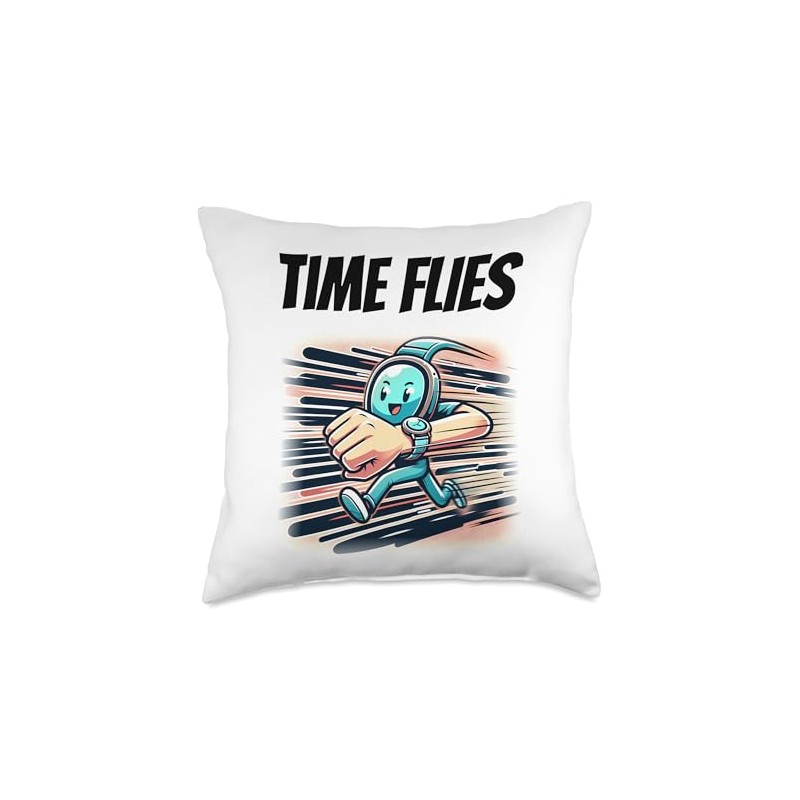 Smart Watch Time Flies Throw Pillow