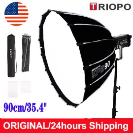 Triopo US TRIOPO KP2-90 90cm/35.4&#034; Quick Folding Parabola Deep Softbox For Studio Flash
