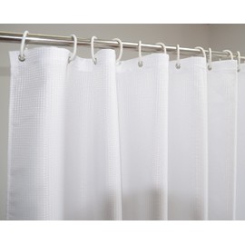 YISURE White Shower Curtains 72x78 for Bathroom, Waffle Fabric Polyester Cloth Shower Curtains for Bathroom Washable with Metal Grommets, Width 72 x Height 78inch