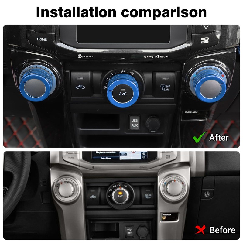 JeCar Air Conditioner Button Trim Cover Aluminum Alloy Knob Cover